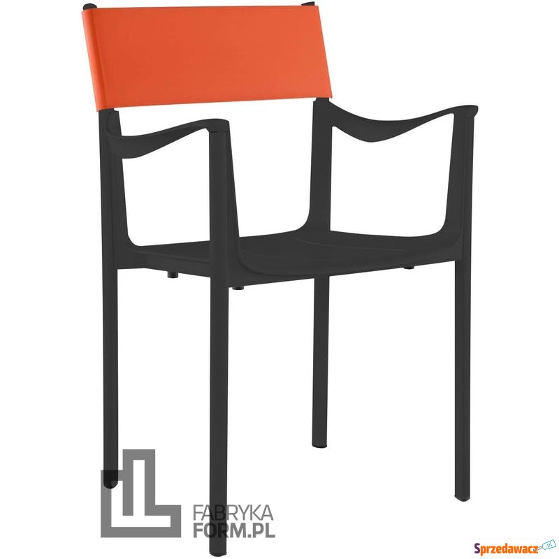 Krzesło Venice czarne z pomarańczowym oparciem - Sofy, fotele, komplety... - Mikołów