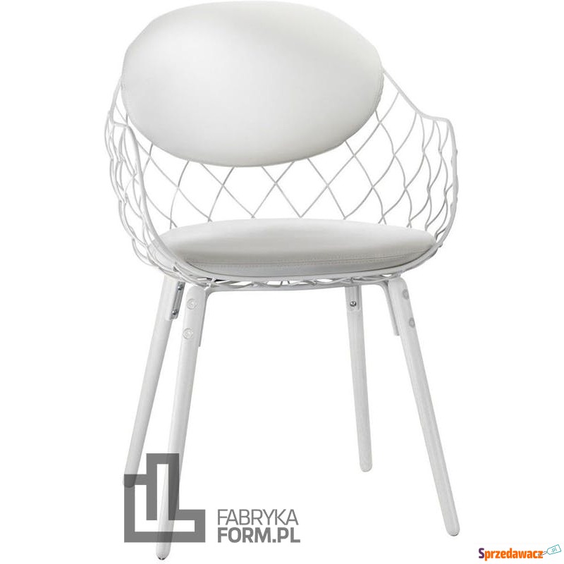 Krzesło Pina białe, materiał Star, nogi białe - Sofy, fotele, komplety... - Leszno