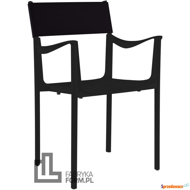 Krzesło Venice czarne z czarnym oparciem - Sofy, fotele, komplety... - Gorlice
