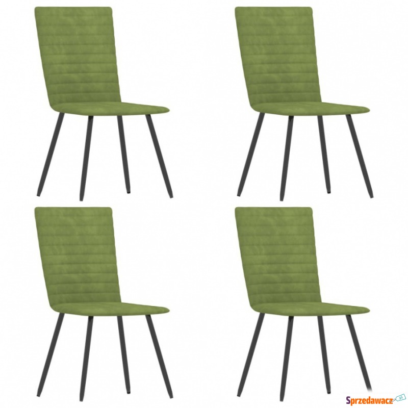 Krzesła do jadalni 4 szt. zielone aksamitne - Krzesła do salonu i jadalni - Nowy Targ