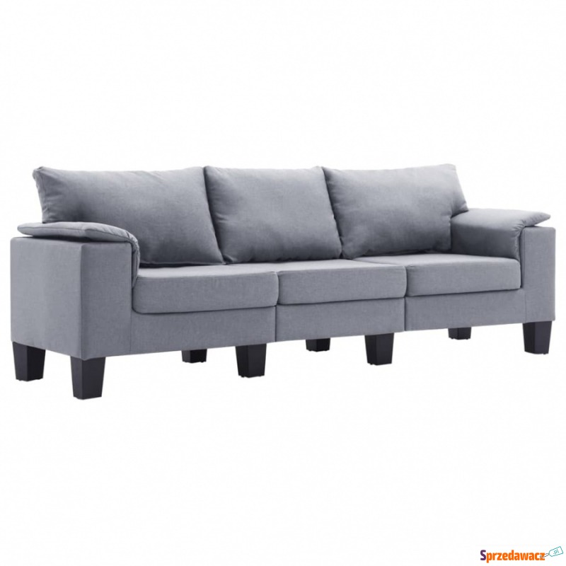 3-osobowa sofa, jasnoszara, tapicerowana tkaniną - Sofy, fotele, komplety... - Krotoszyn