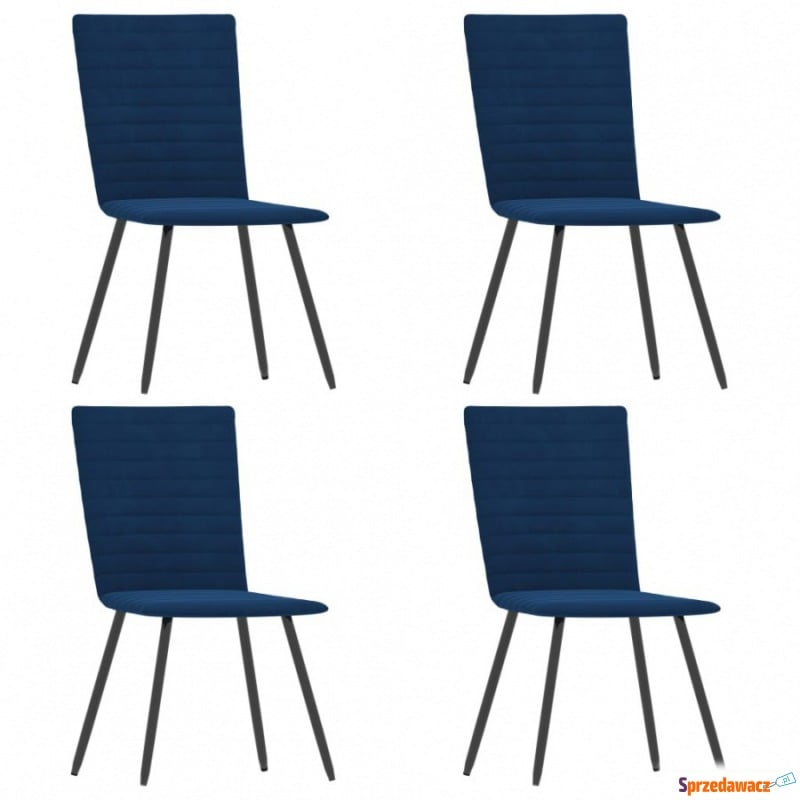 Krzesła do jadalni 4 szt. niebieskie aksamitne - Krzesła do salonu i jadalni - Drawsko