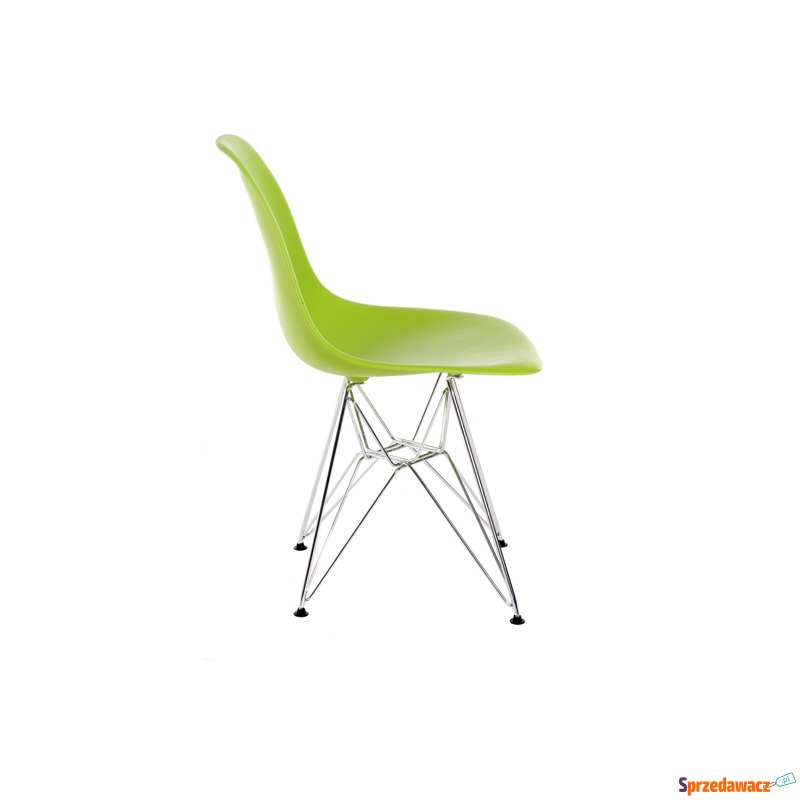 Krzesło P016 PP zielone, chromowane nogi - Krzesła do salonu i jadalni - Wodzisław Śląski