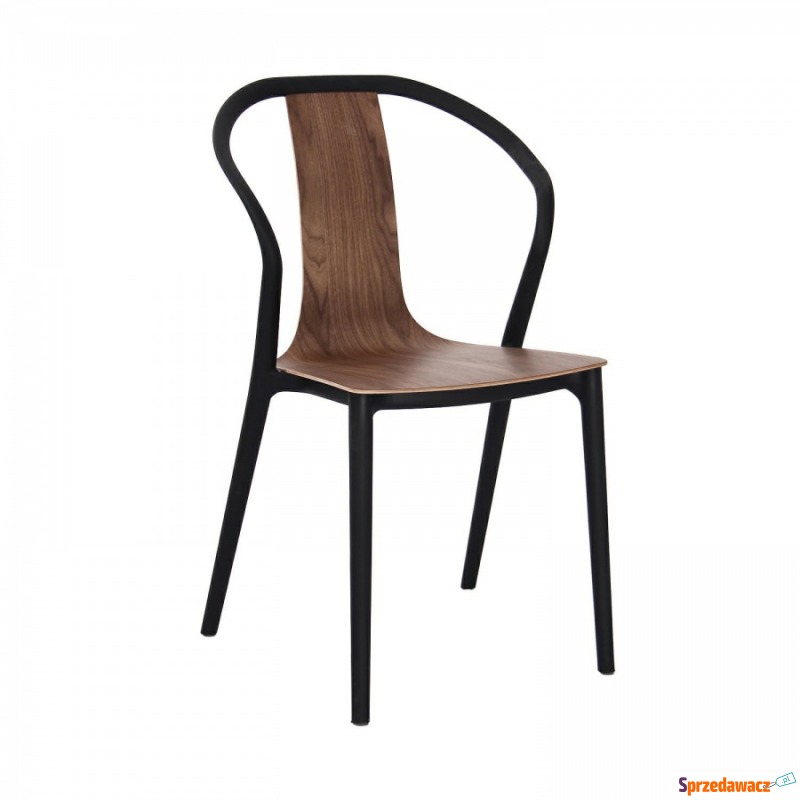 Krzesło Bella czarne/orzech - Krzesła do salonu i jadalni - Wieluń