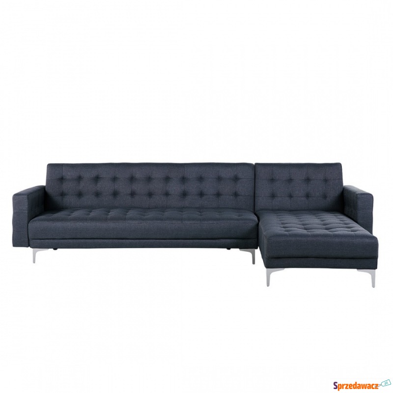 Sofa lewostronna ciemnoniebieska tapicerowana... - Sofy, fotele, komplety... - Wałbrzych