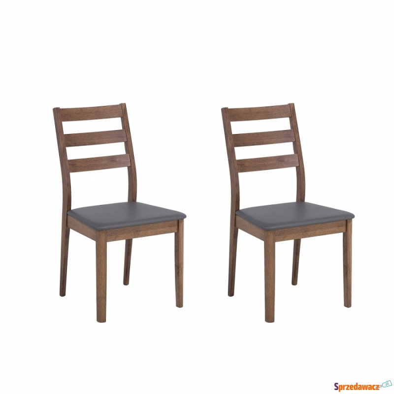 Zestaw do kuchni 2 krzesła brązowo-szare Paolina - Krzesła kuchenne - Siedlce
