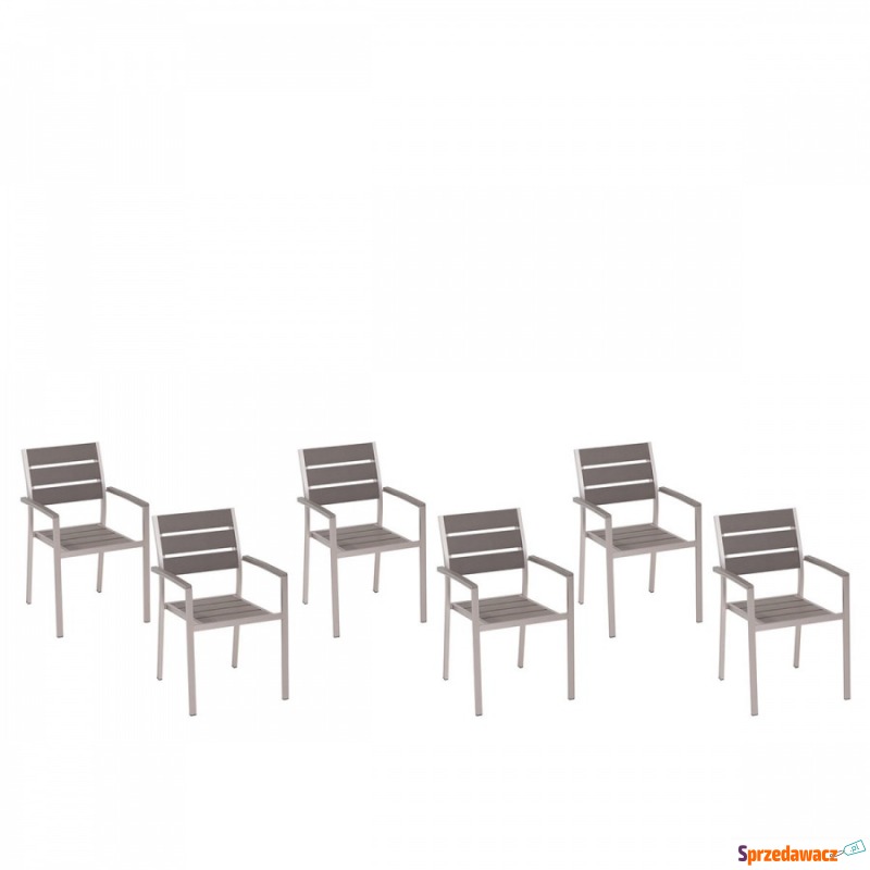 Zestaw do ogrodu 6 krzeseł szare VERNIO - Krzesła ogrodowe - Pińczów