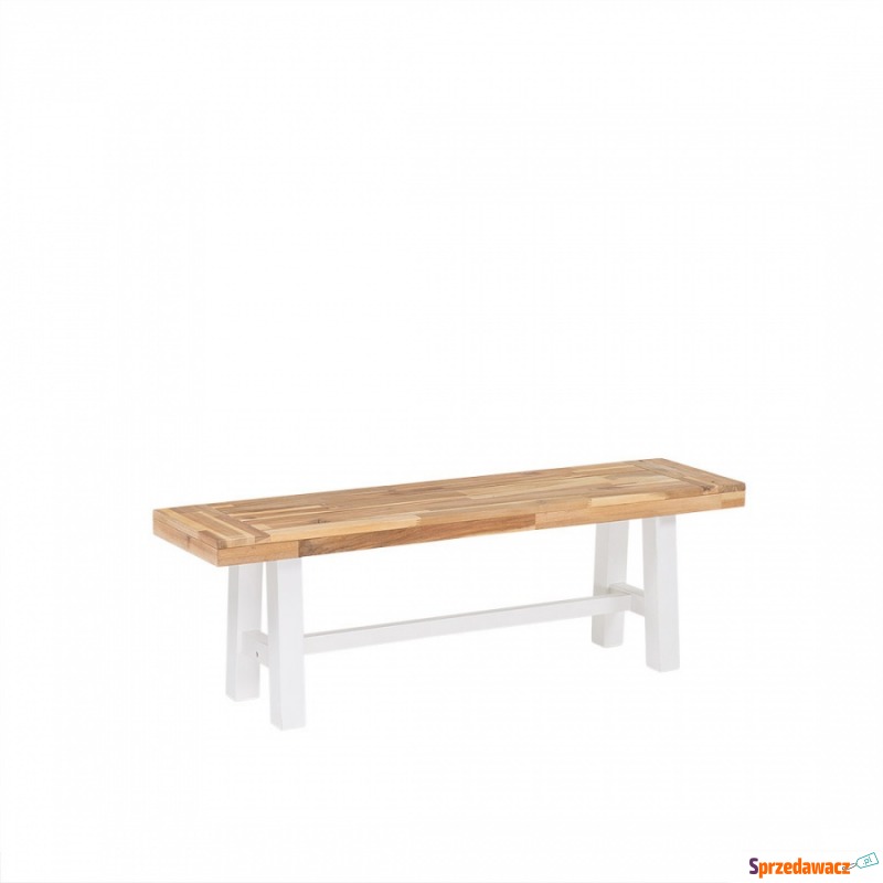 Ławka drewniana biała/brązowa Badalamenti BLmeble - Krzesła ogrodowe - Kraczkowa