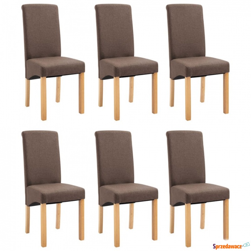 Krzesła do jadalni 6 szt. brązowe tkanina - Krzesła do salonu i jadalni - Słupsk