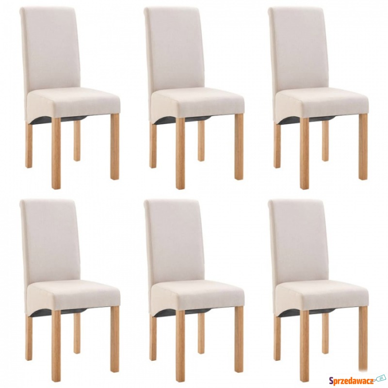 Krzesła do jadalni 6 szt. kremowe tkanina - Krzesła do salonu i jadalni - Kiełpino