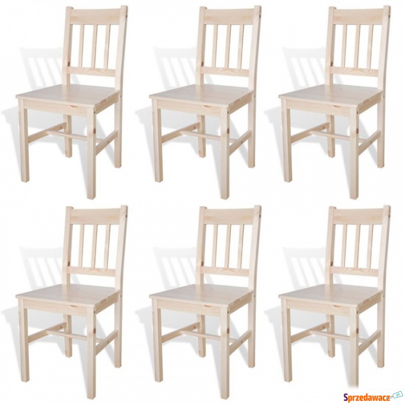 Krzesła do kuchni 6 szt. drewniane naturalny kolor - Krzesła kuchenne - Orpiszew