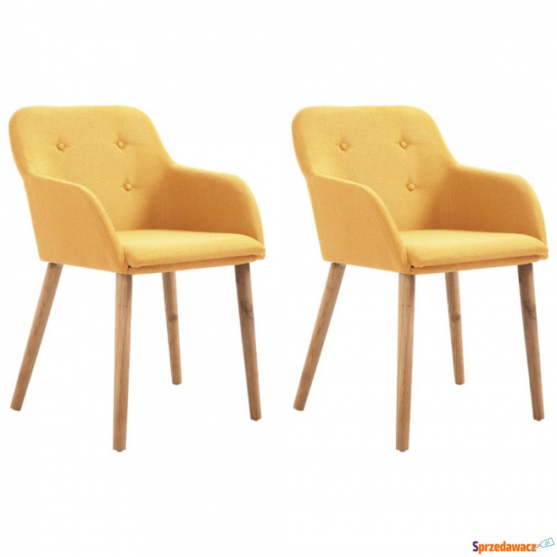 Krzesła do jadalni 2 szt. żółte tapicerowane... - Krzesła do salonu i jadalni - Gdynia