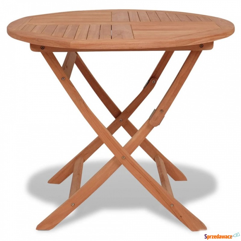 Składany stół ogrodowy z drewna tekowego, okr... - Stoły, ławy, stoliki - Koszalin