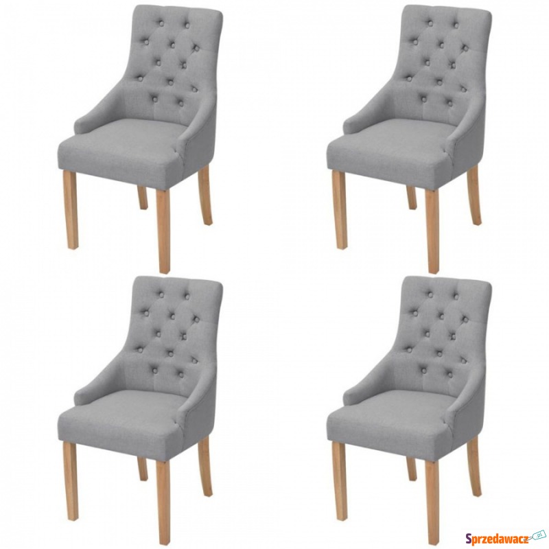 Dębowe krzesła do jadalni tapicerowane tkaniną... - Krzesła do salonu i jadalni - Katowice