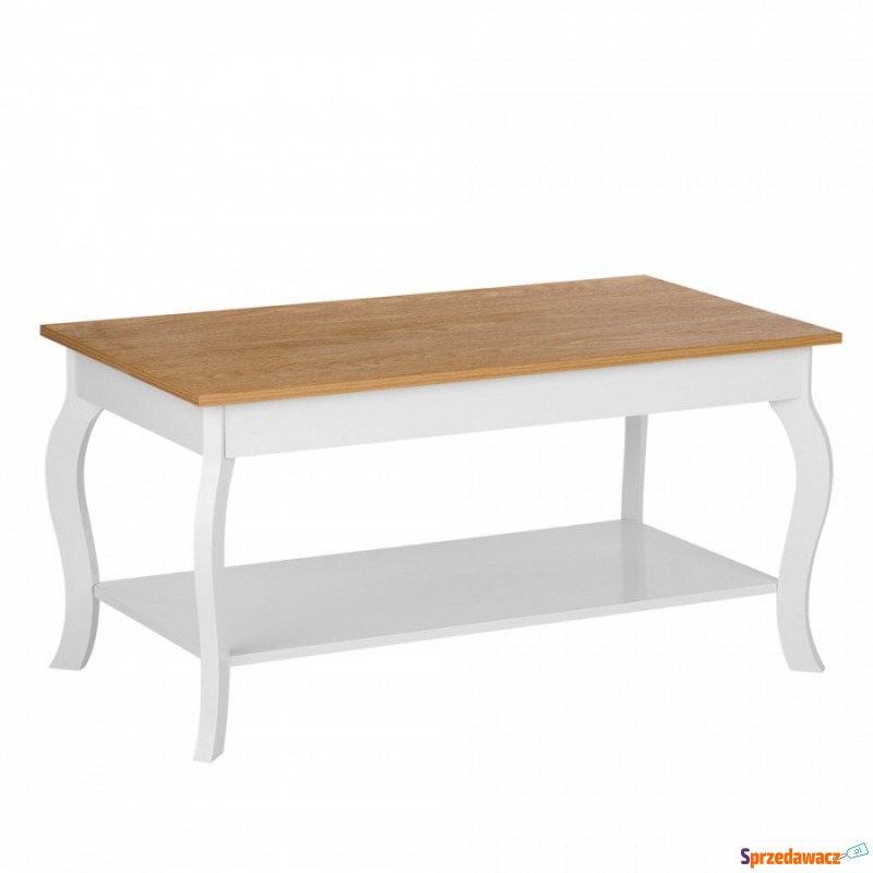 Stolik kawowy jasne drewno z białym HARTFORD - Stoły, stoliki, ławy - Zieleniewo