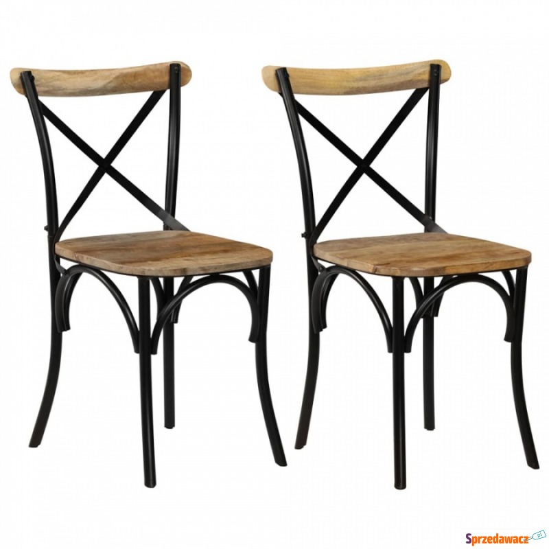 Krzesła do kuchni 2 szt. czarne mango - Krzesła kuchenne - Skierniewice