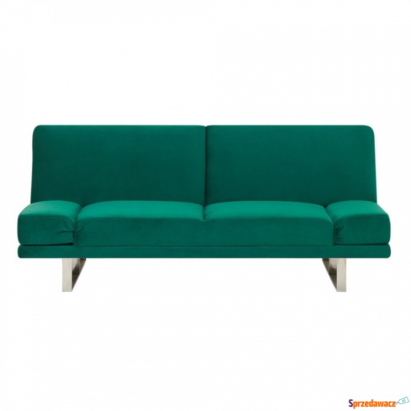 Sofa rozkładana welurowa zielona YORK - Sofy, fotele, komplety... - Pińczów