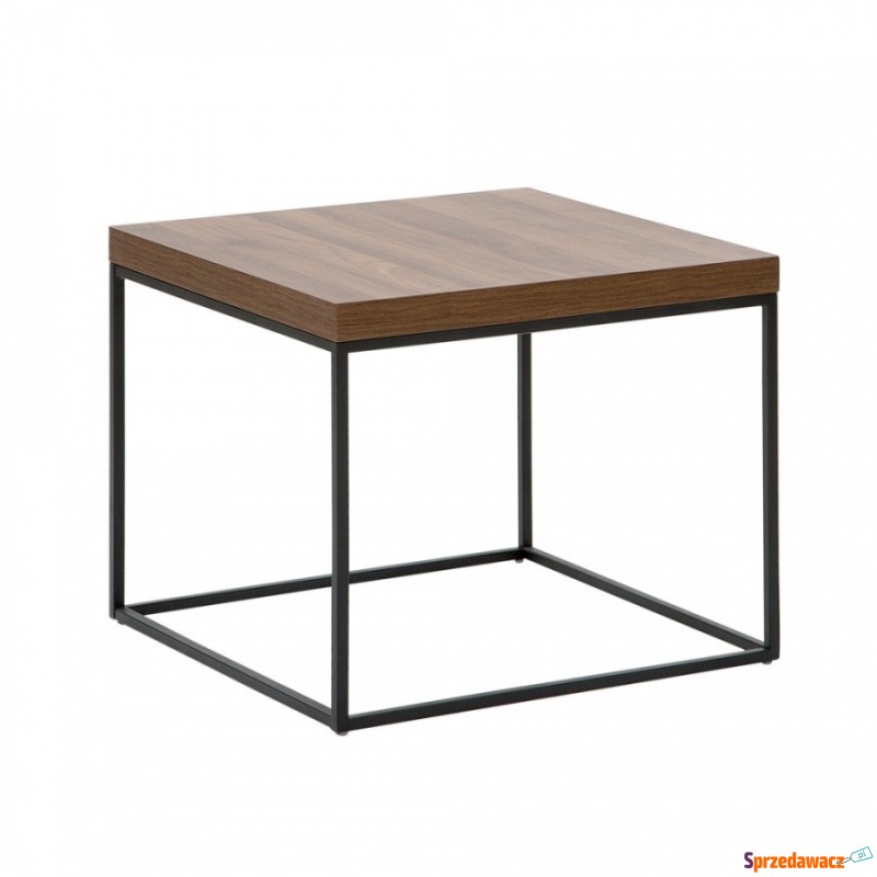Stolik ciemne drewno z czarnym DELANO - Stoły, stoliki, ławy - Żagań