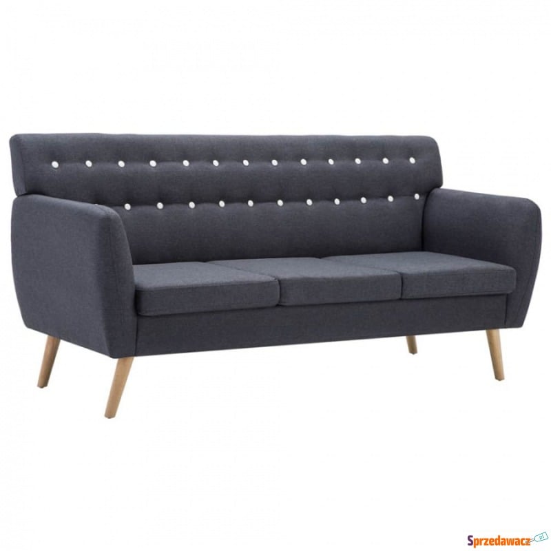 3-osobowa sofa tapicerowana tkaniną ciemnoszara - Sofy, fotele, komplety... - Zamość
