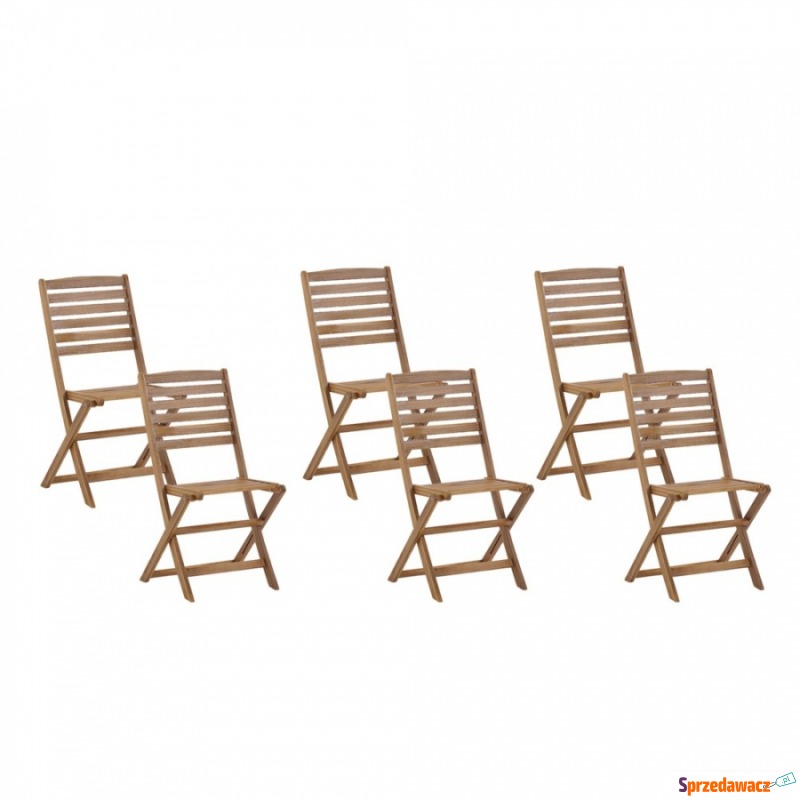 Zestaw 6 krzeseł ogrodowych akacjowych TOLVE - Krzesła ogrodowe - Łódź