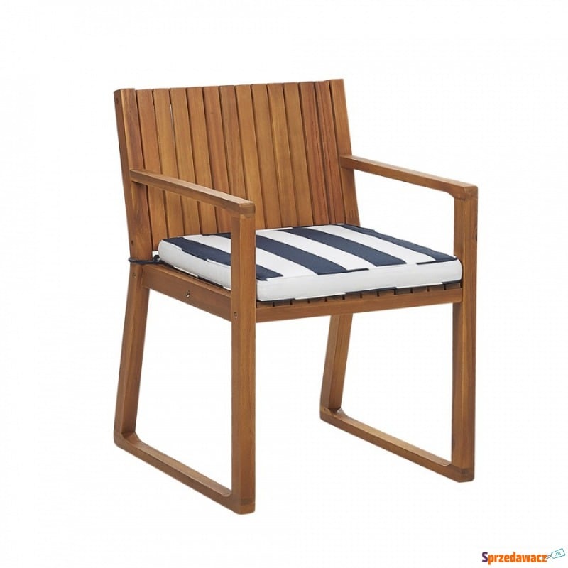Krzesło ogrodowe drewniane z poduszką niebies... - Krzesła ogrodowe - Jastrzębie-Zdrój