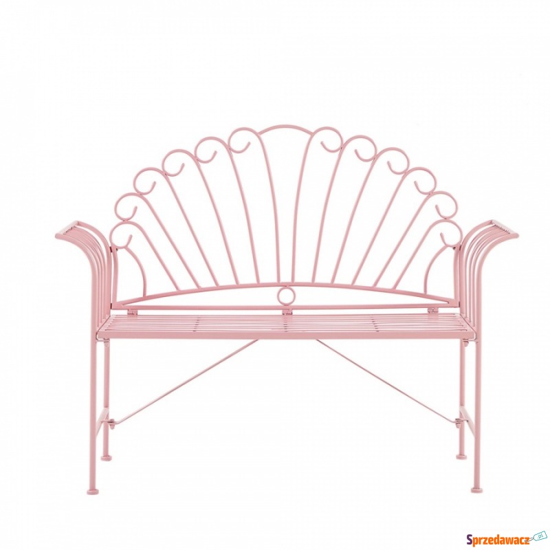 Ławka ogrodowa 125 cm metalowa różowa CAVINIA - Krzesła ogrodowe - Tczew