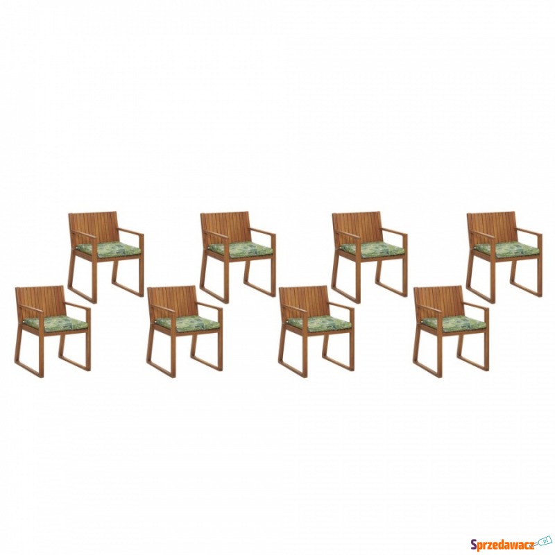 Zestaw 8 krzeseł ogrodowych drewnianych z pod... - Krzesła ogrodowe - Czeladź
