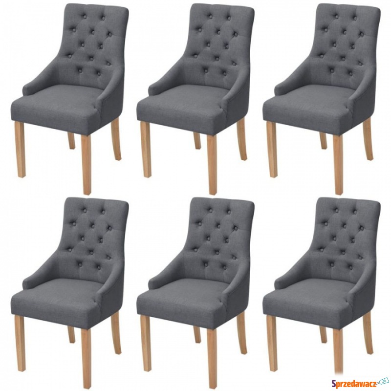Dębowe krzesła do jadalni tapicerowane tkaniną... - Krzesła do salonu i jadalni - Zabrze