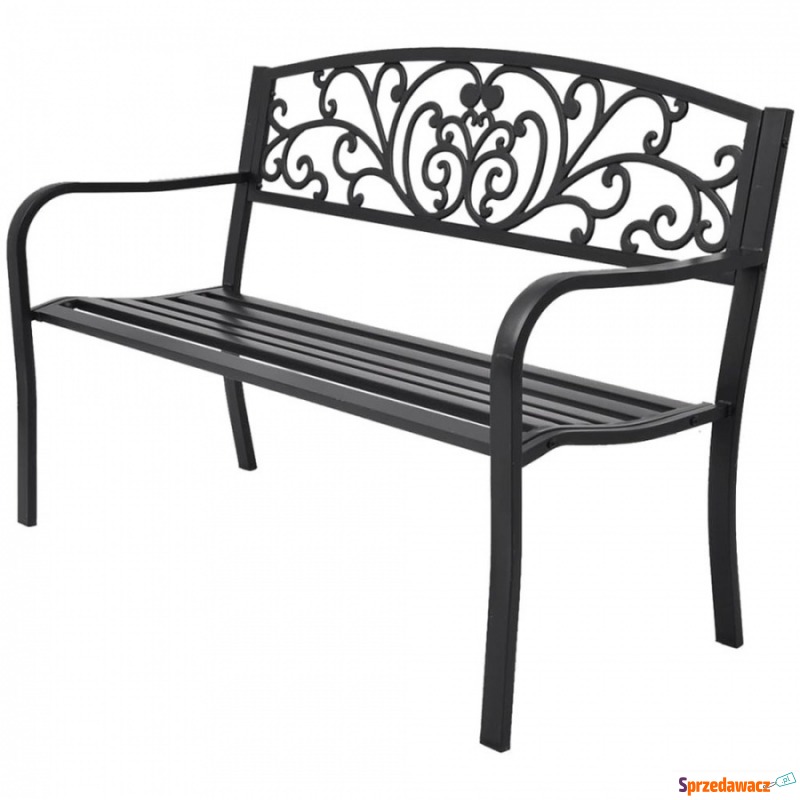 Ławka ogrodowa, 127 cm, żeliwna, czarna - Krzesła ogrodowe - Zgierz