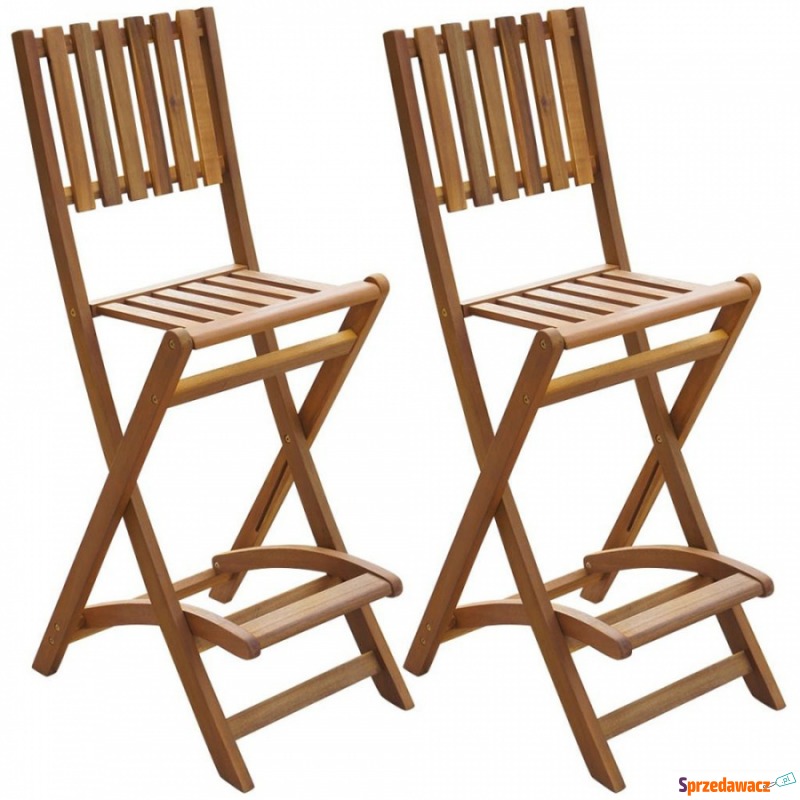 Składane krzesła barowe, 2 szt., lite drewno... - Krzesła ogrodowe - Jarosław