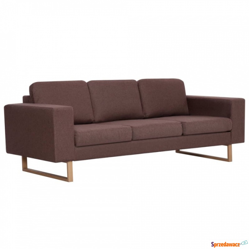 3-osobowa sofa tapicerowana tkaniną brązowa - Sofy, fotele, komplety... - Kartuzy