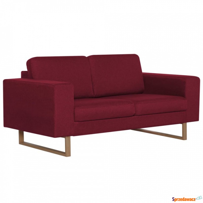 Sofa 2-osobowa tapicerowana tkaniną kolor cze... - Sofy, fotele, komplety... - Koło