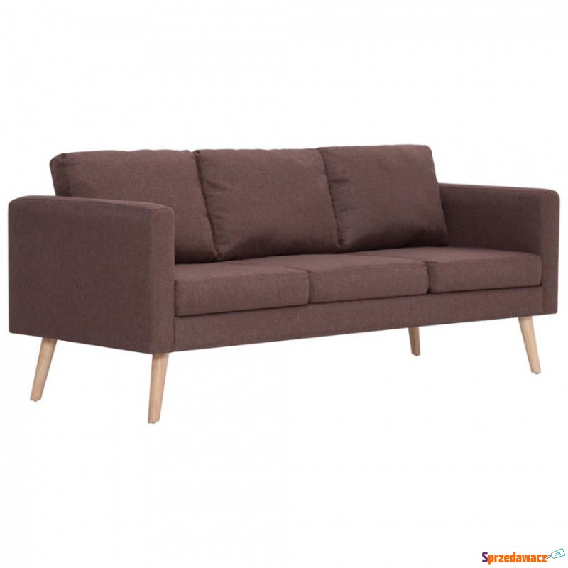 3-osobowa sofa tapicerowana tkaniną brązowa - Sofy, fotele, komplety... - Zabrze