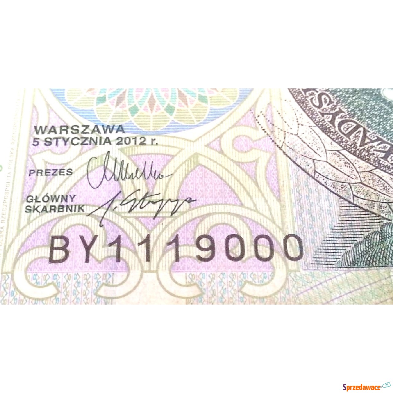 Banknot 100zł Ciekawy numer BY...