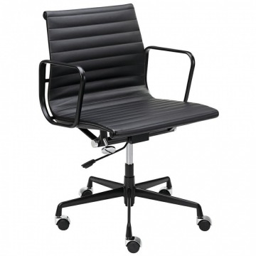 Krzesło biurowe BODY PRESTIGE PLUS czarne skóra naturalna