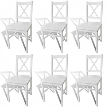 Krzesła do jadalni 6 szt. drewniane białe