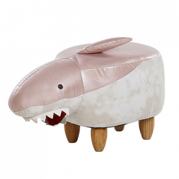 Pufa zwierzak różowo-biała SHARK