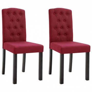 Krzesła do jadalni 2 szt. czerwone wino tapicerowane tkaniną
