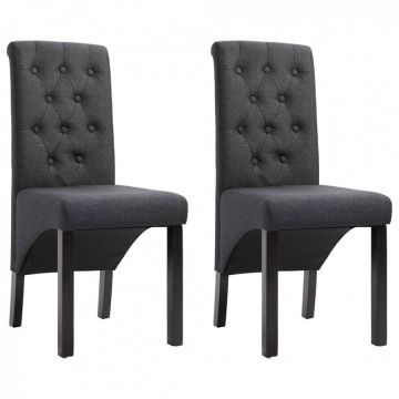 Krzesła do jadalni 2 szt. ciemnoszare tapicerowane tkaniną