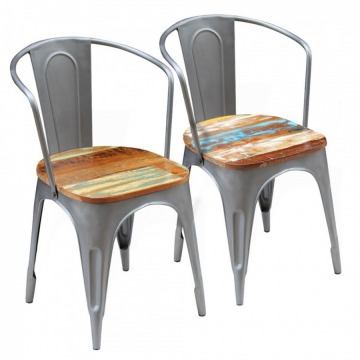 Krzesła do jadalni 2 szt. z drewna odzyskanego
