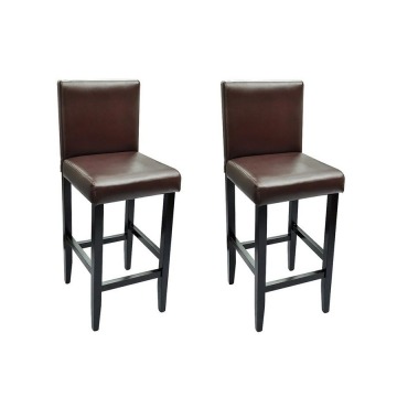 Krzesła barowe 2 szt. skóra syntetyczna brązowe