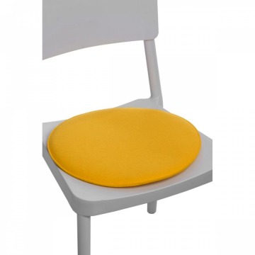 Poduszka na krzesło okrągła żółta