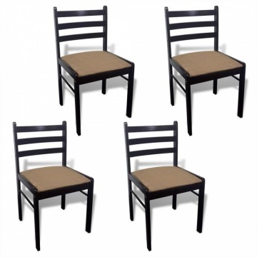 Krzesła do kuchni 4 szt. drewniane kwadratowe brązowe