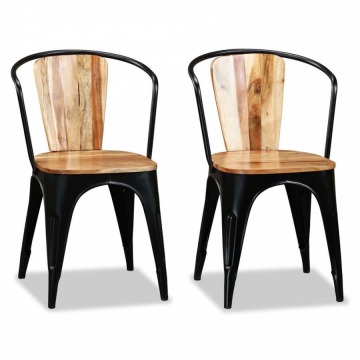 Krzesła do kuchni lite drewno akacjowe 2 szt.