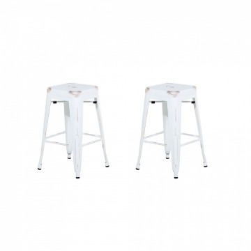 Zestaw 2 krzeseł barowych biało-złote wysokość 60 cm Faggio BLmeble