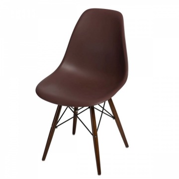 Krzesło P016W PP brązowe, dark nogi