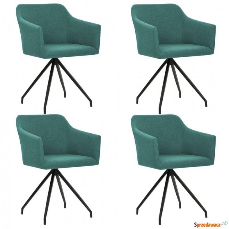 Fotele do salonu 4 szt. obrotowe zielone materiałowe - Sofy, fotele, komplety... - Gniezno