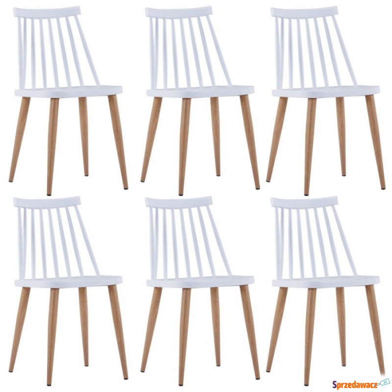 Krzesła do kuchni 6 szt. białe plastik - Krzesła kuchenne - Oława