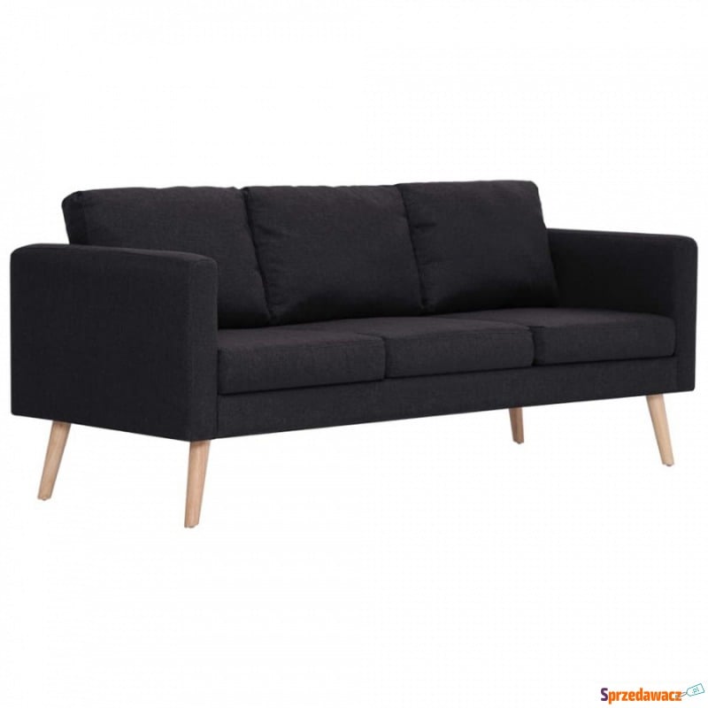 3-osobowa sofa tapicerowana tkaniną, czarna - Sofy, fotele, komplety... - Domaszowice
