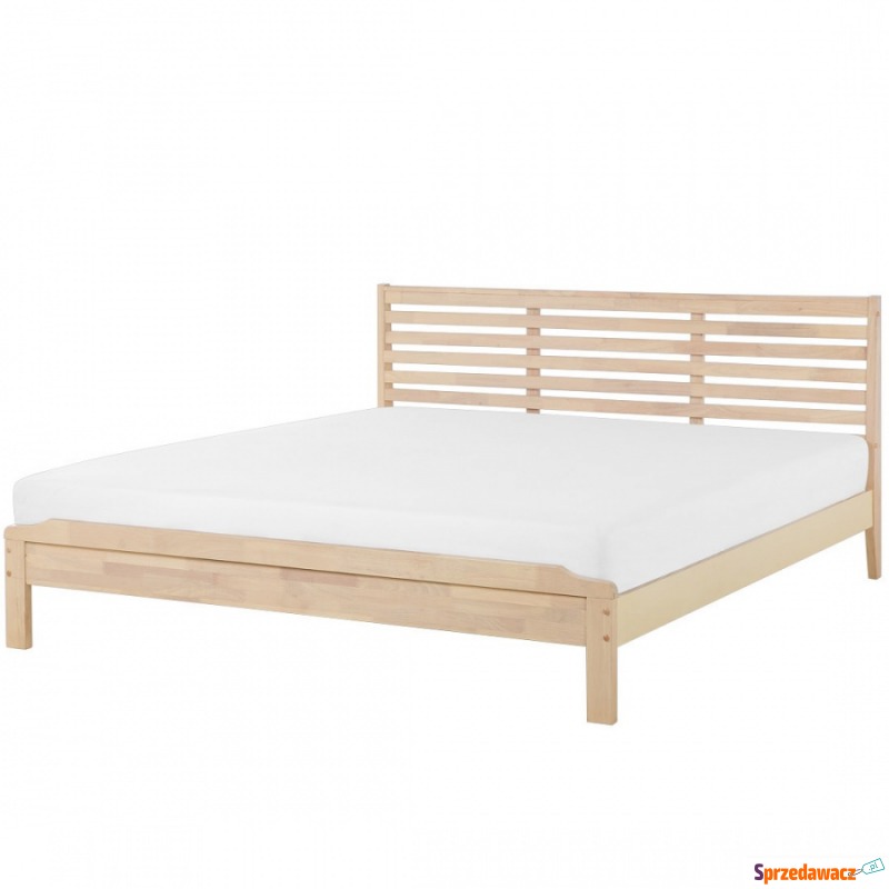Łóżko jasnobrązowe - drewniane 180x200 cm - ze... - Łóżka - Sosnowiec